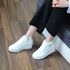 [GIRLS GOOB] Women's Lace Up Casual Comfort Ankle Sneakers, Girl's Invisible High-Heeled Fashion Shoes, Canvas - Made in KOREA